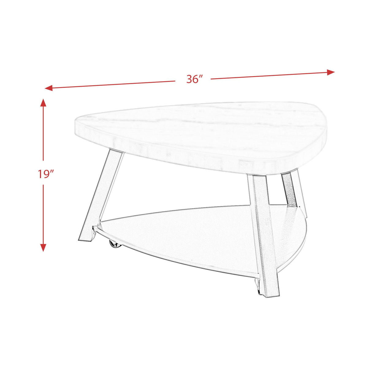 Elements International Trinity CTN100CT White Marble Top Coffee Table IMAGE 10