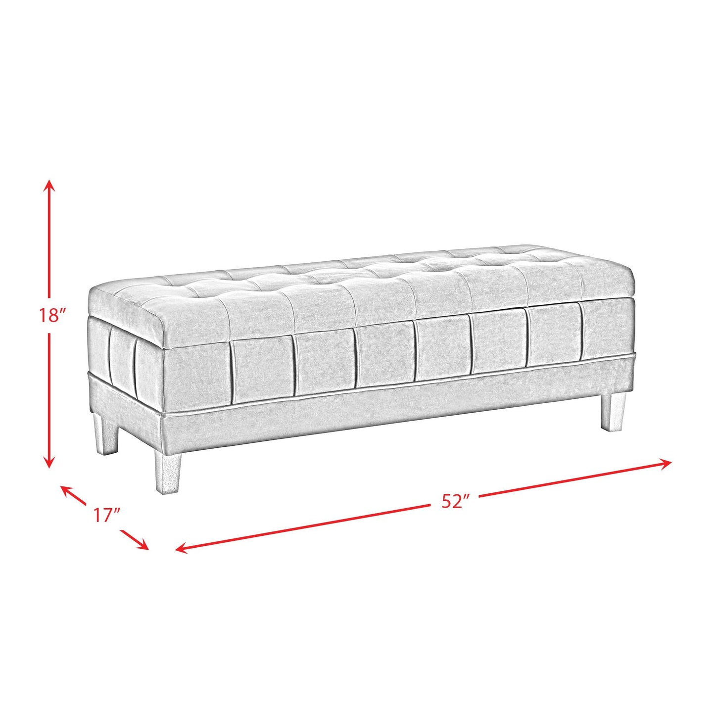 Elements International Crosby Tufted Storage Ottoman - Cobalt IMAGE 14