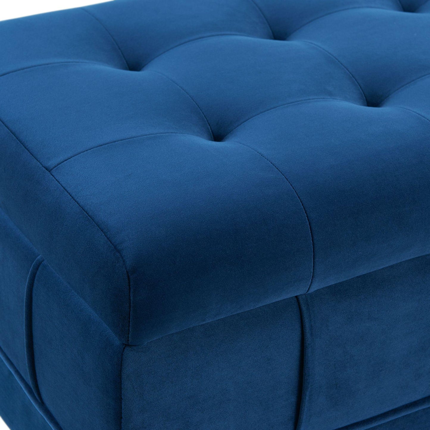 Elements International Crosby Tufted Storage Ottoman - Cobalt IMAGE 9