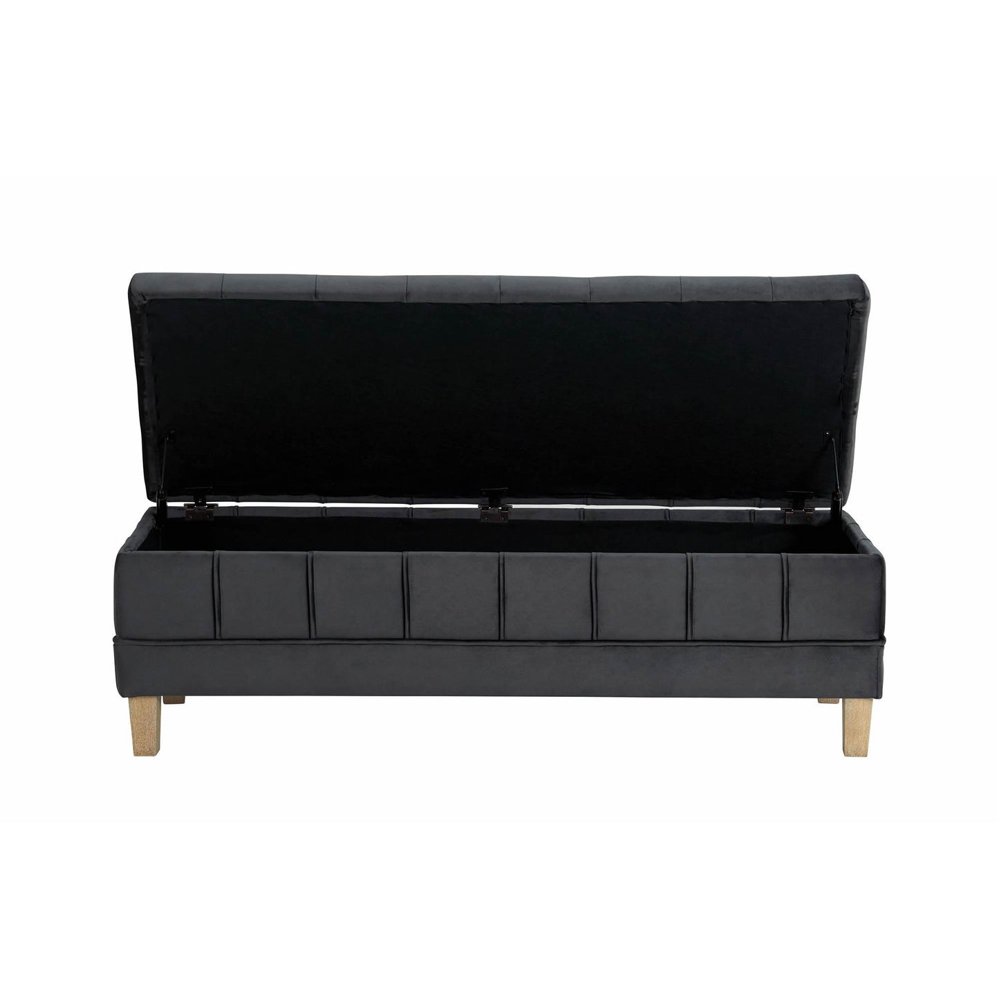 Elements International Crosby Tufted Storage Ottoman - Gun Metal IMAGE 4