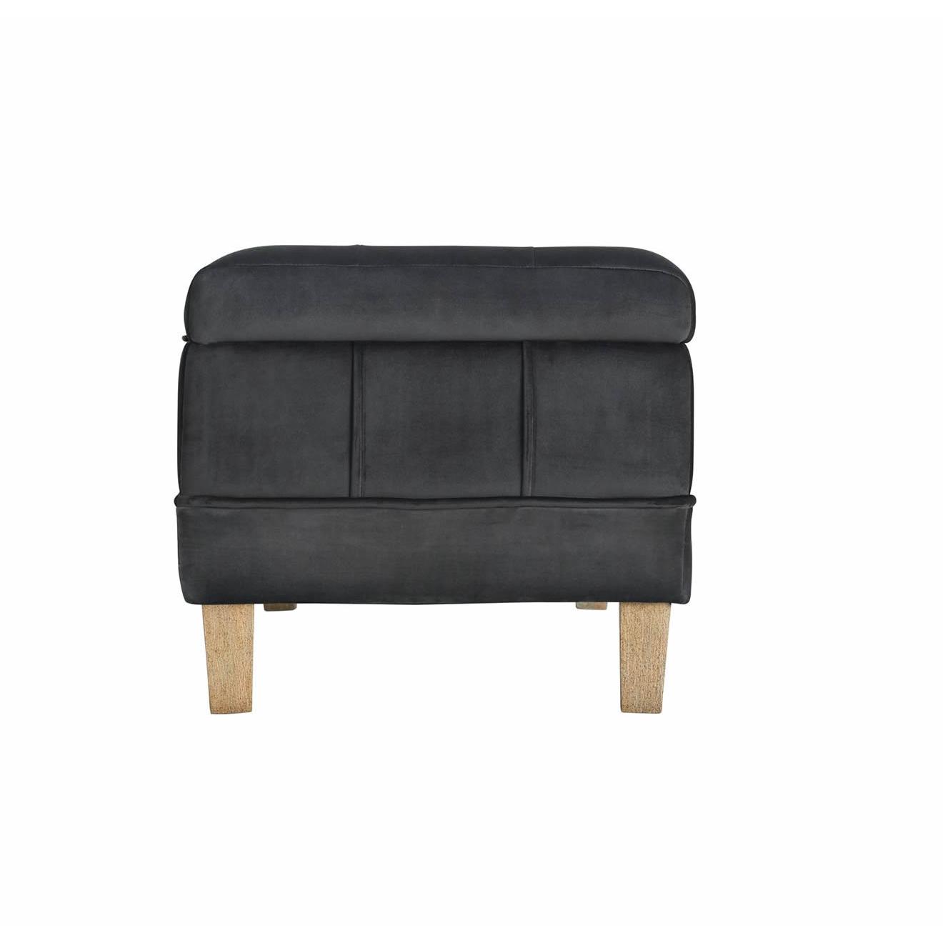 Elements International Crosby Tufted Storage Ottoman - Gun Metal IMAGE 5