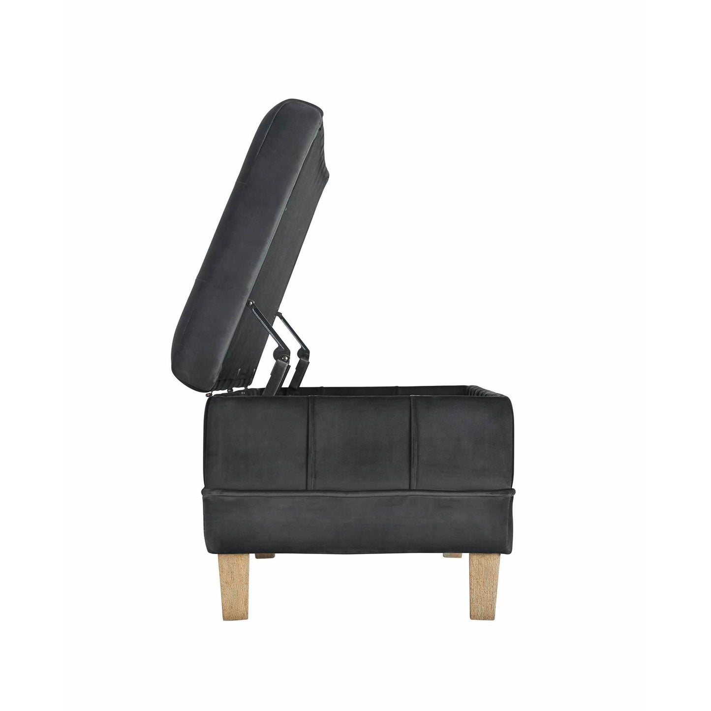Elements International Crosby Tufted Storage Ottoman - Gun Metal IMAGE 6