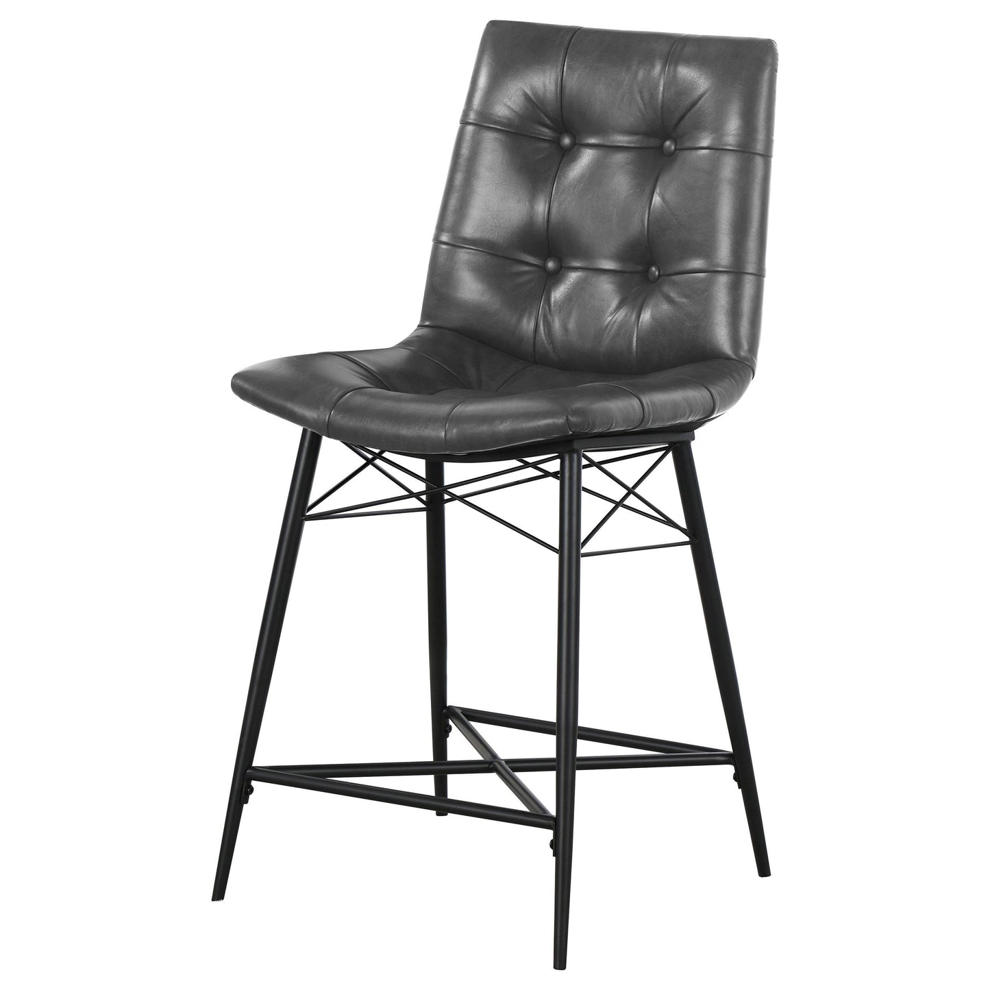 Coaster Furniture Aiken 107859 Upholstered Tufted Counter Chair - Charcoal IMAGE 3