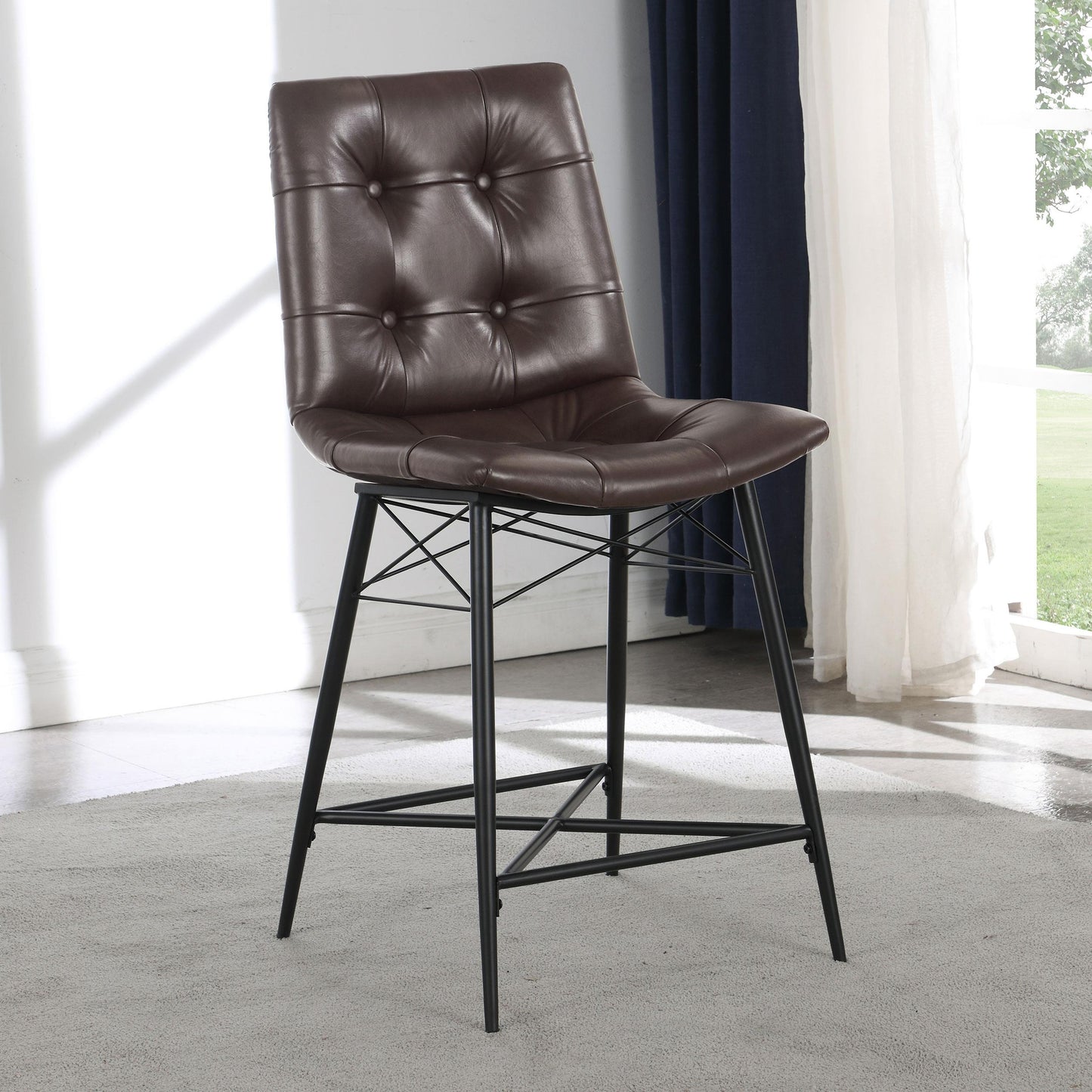 Coaster Furniture Aiken 107860 Upholstered Tufted Counter Chair - Brown IMAGE 9