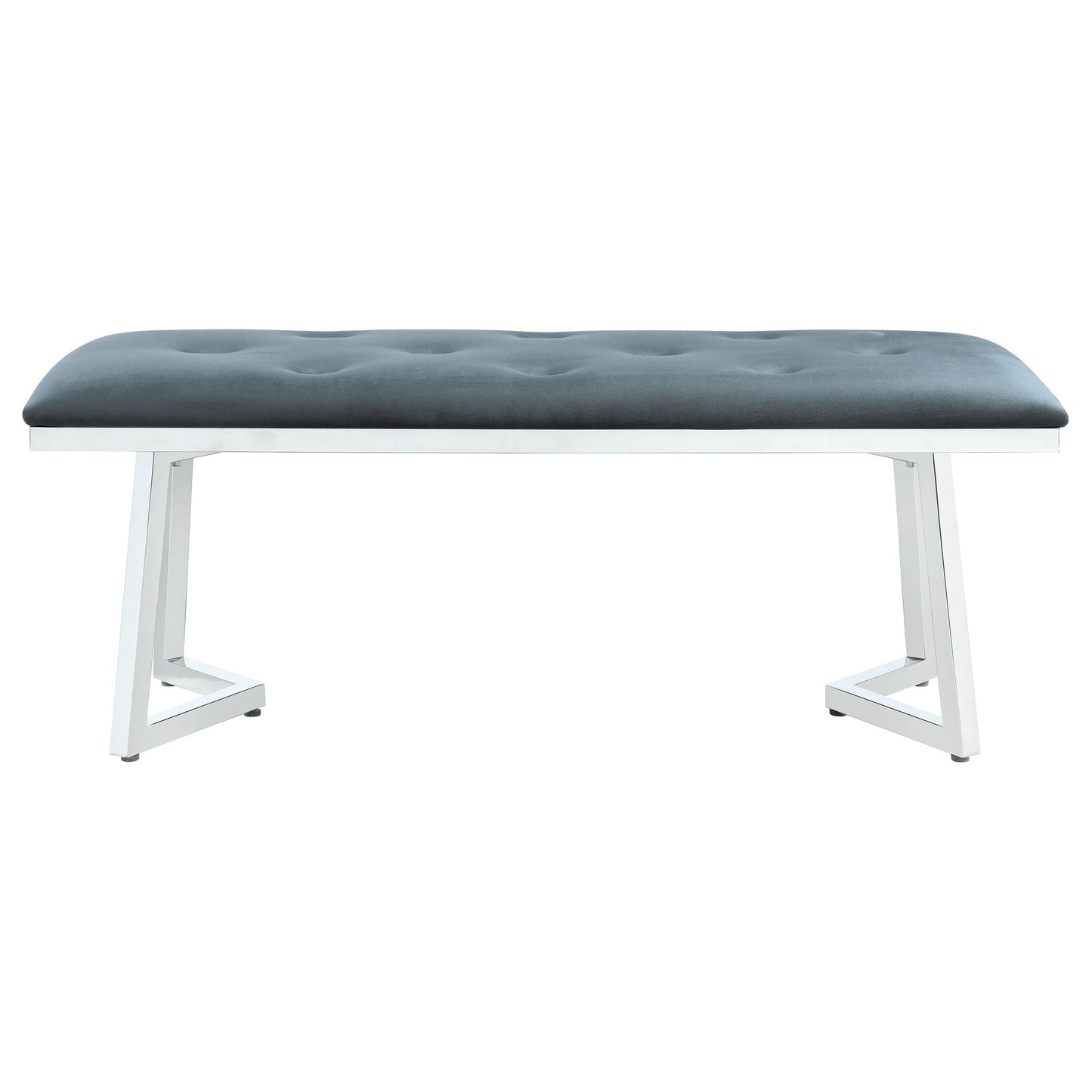 Coaster Furniture Beaufort 109453 Velvet Upholstered Dining Bench - Steel Grey IMAGE 2