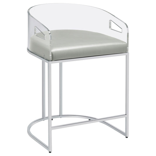 Coaster Furniture Thermosolis 183405 Clear Acrylic Counter Chair - Chrome IMAGE 1