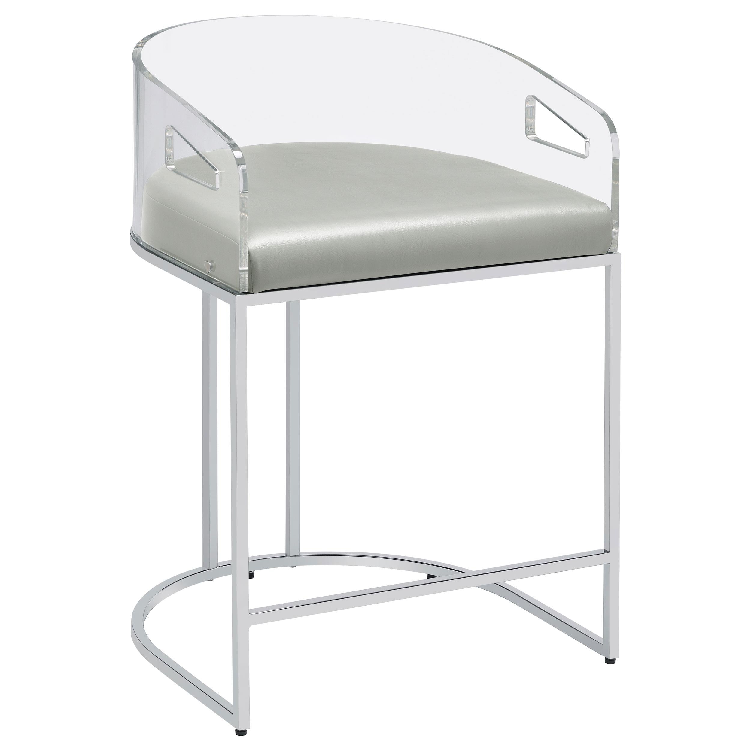 Coaster Furniture Thermosolis 183405 Clear Acrylic Counter Chair - Chrome IMAGE 1
