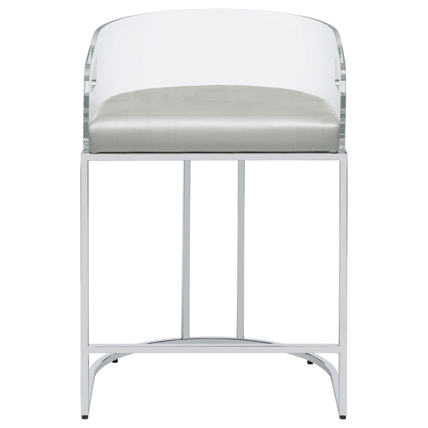Coaster Furniture Thermosolis 183405 Clear Acrylic Counter Chair - Chrome IMAGE 2