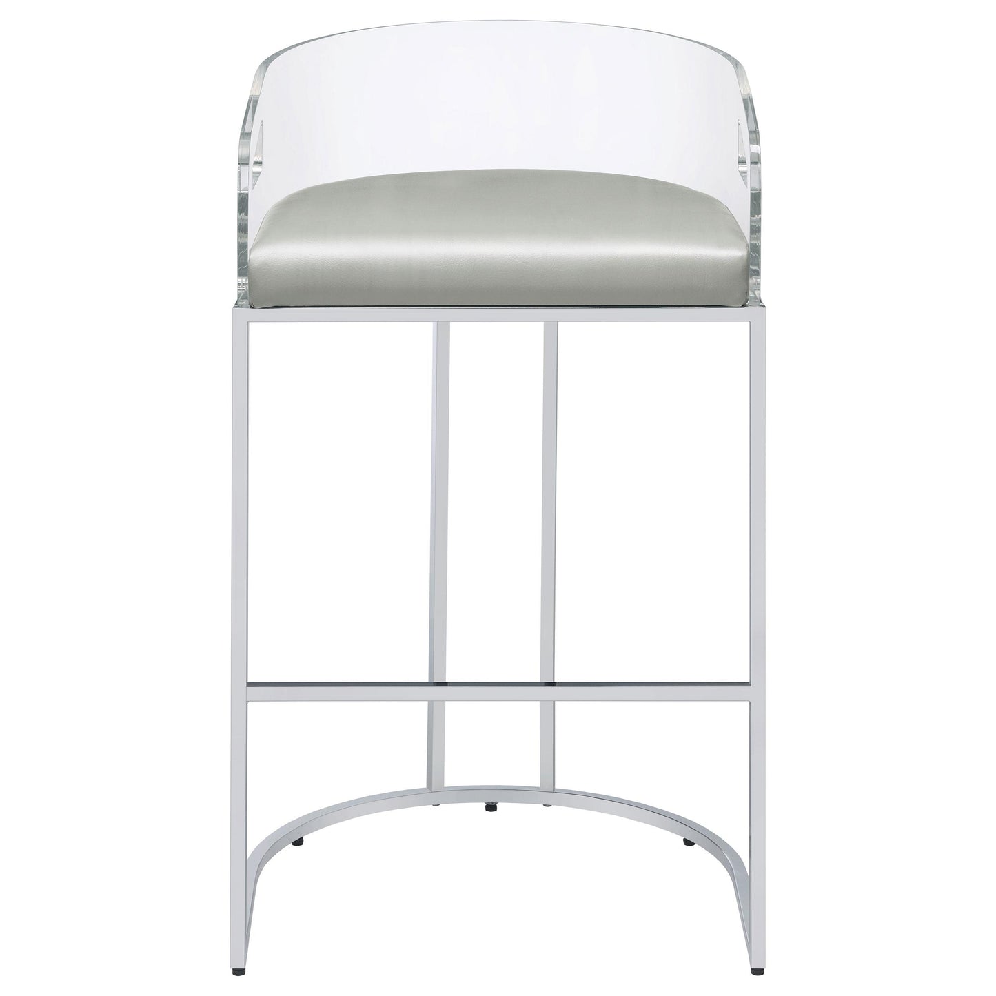 Coaster Furniture Thermosolis 183406 Clear Acrylic Bar Chair - Chrome IMAGE 2
