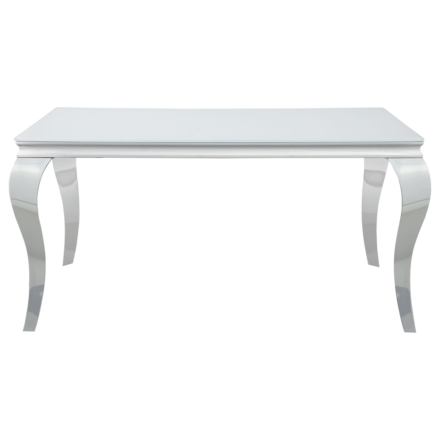 Coaster Furniture Carone 115091 Rectangular 61-inch Glass Top Dining Table - White IMAGE 3