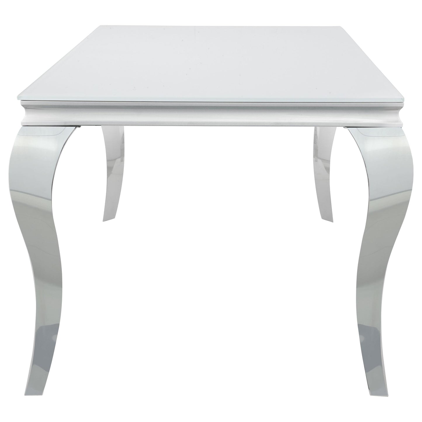 Coaster Furniture Carone 115091 Rectangular 61-inch Glass Top Dining Table - White IMAGE 4