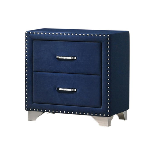 Coaster Furniture Melody 223372 Upholstered 2-Drawer Nightstand - Pacific Blue IMAGE 1