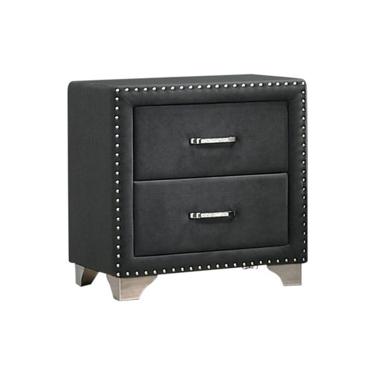 Coaster Furniture Melody 223382 Upholstered 2-Drawer Nightstand - Grey IMAGE 1
