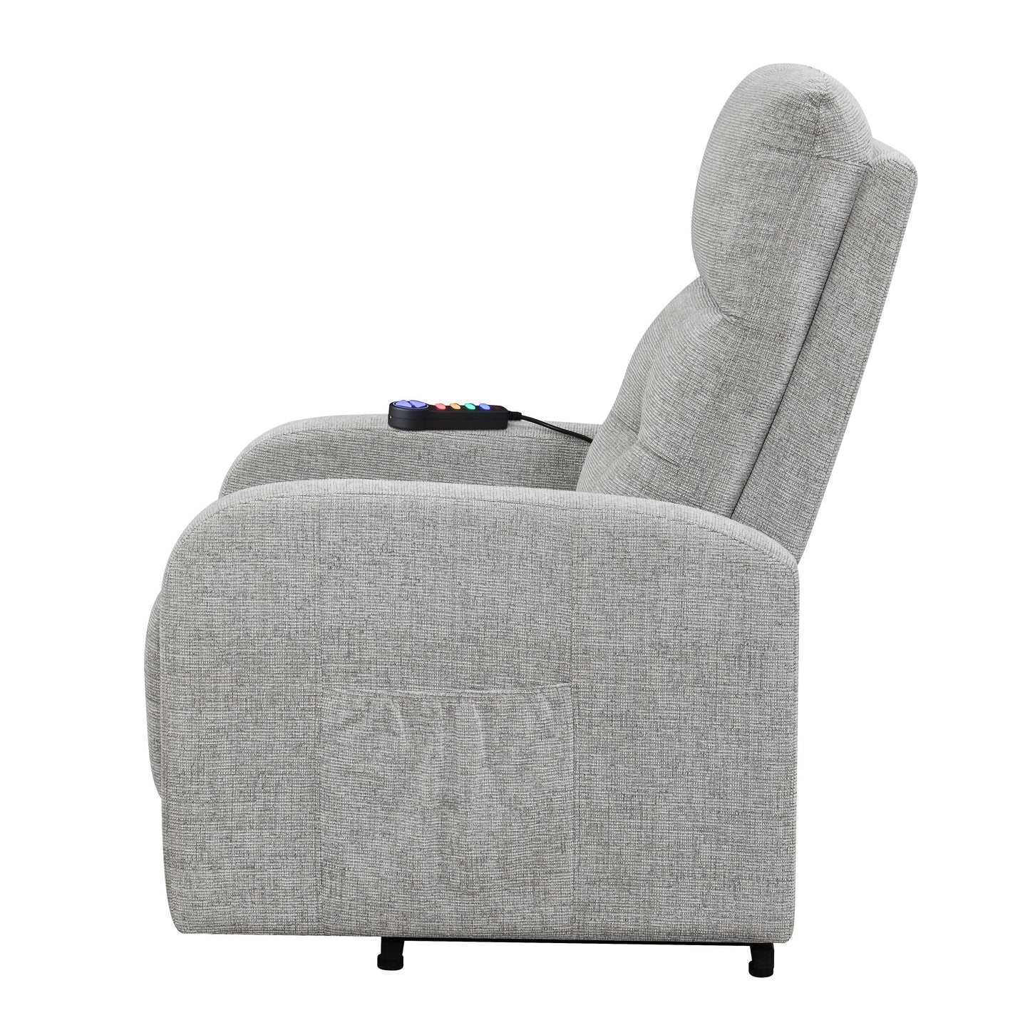 Coaster Furniture Howie 609402P Upholstered Power Lift Massage Chair - Grey IMAGE 4