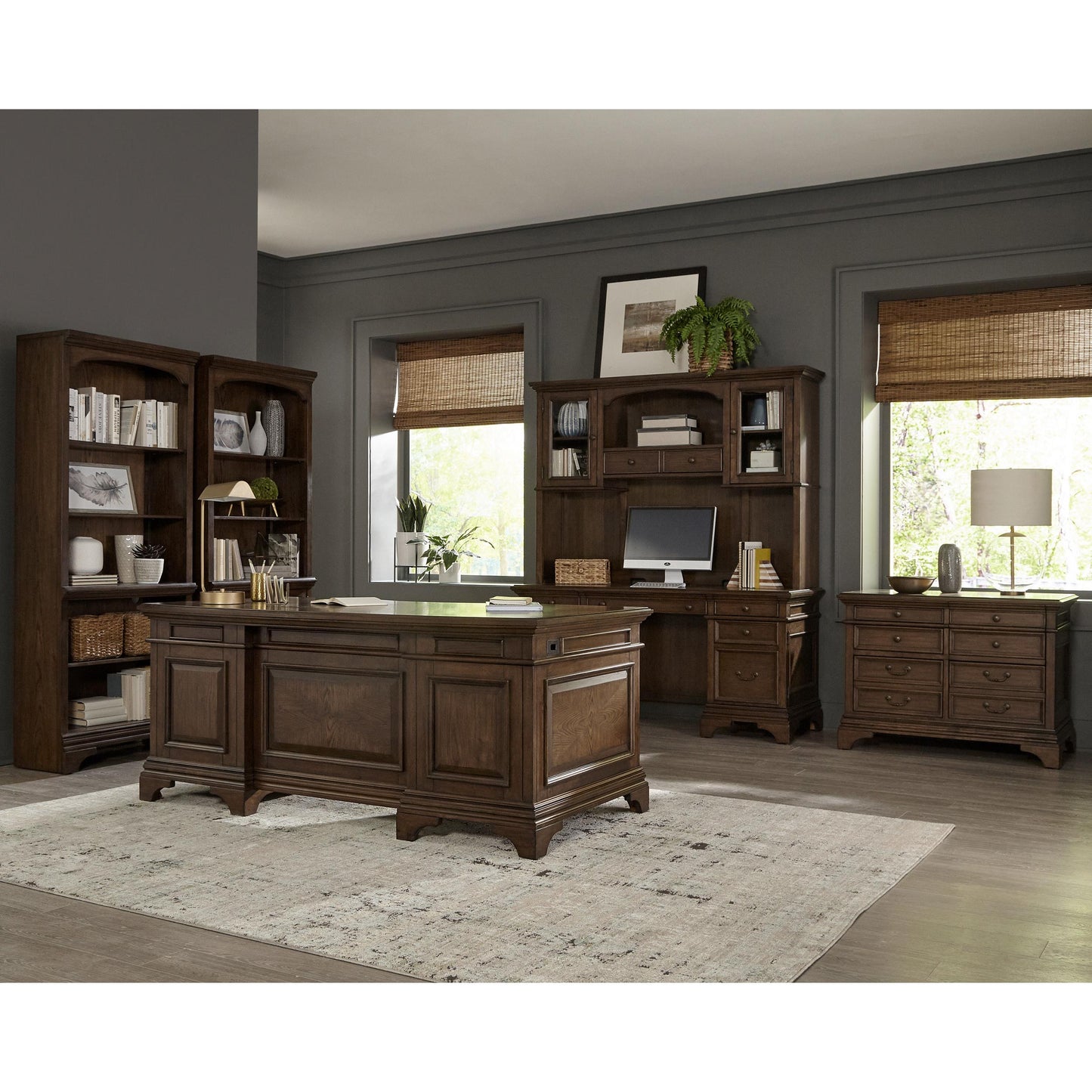 Coaster Furniture Hartshill 881286 78-inch 3-shelf Cabinet Bookcase - Burnished Oak IMAGE 10