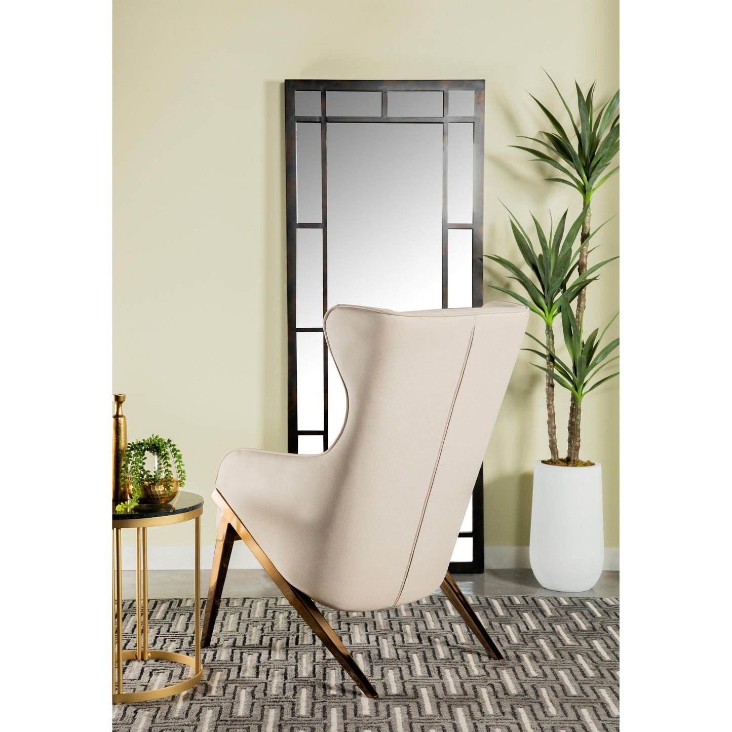 Coaster Furniture Walker 903052 Upholstered high Wingback Accent Chair - Cream IMAGE 3
