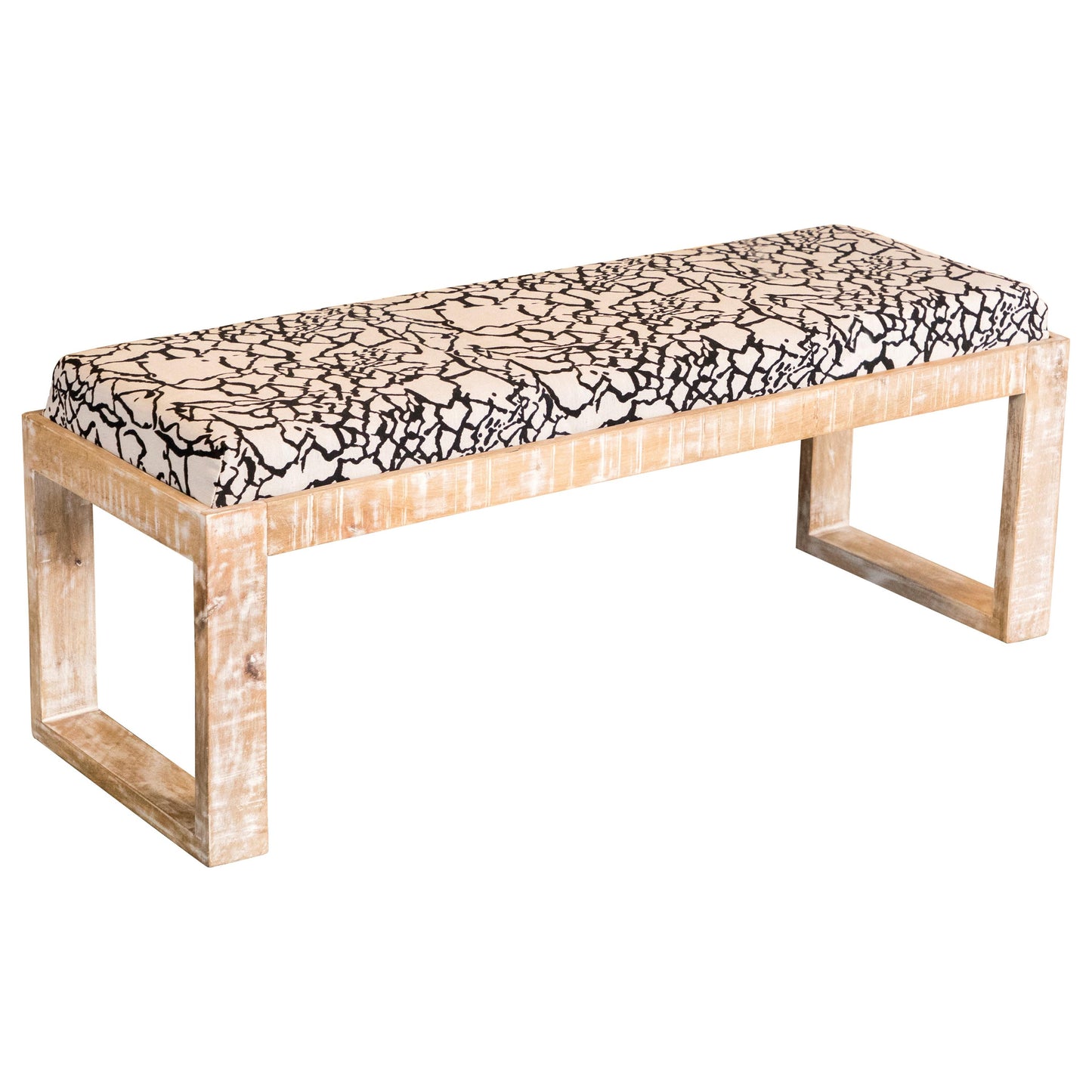 Coaster Furniture Aiden 914138 Fabric Upholstered Accent Bench - Distressed White IMAGE 1