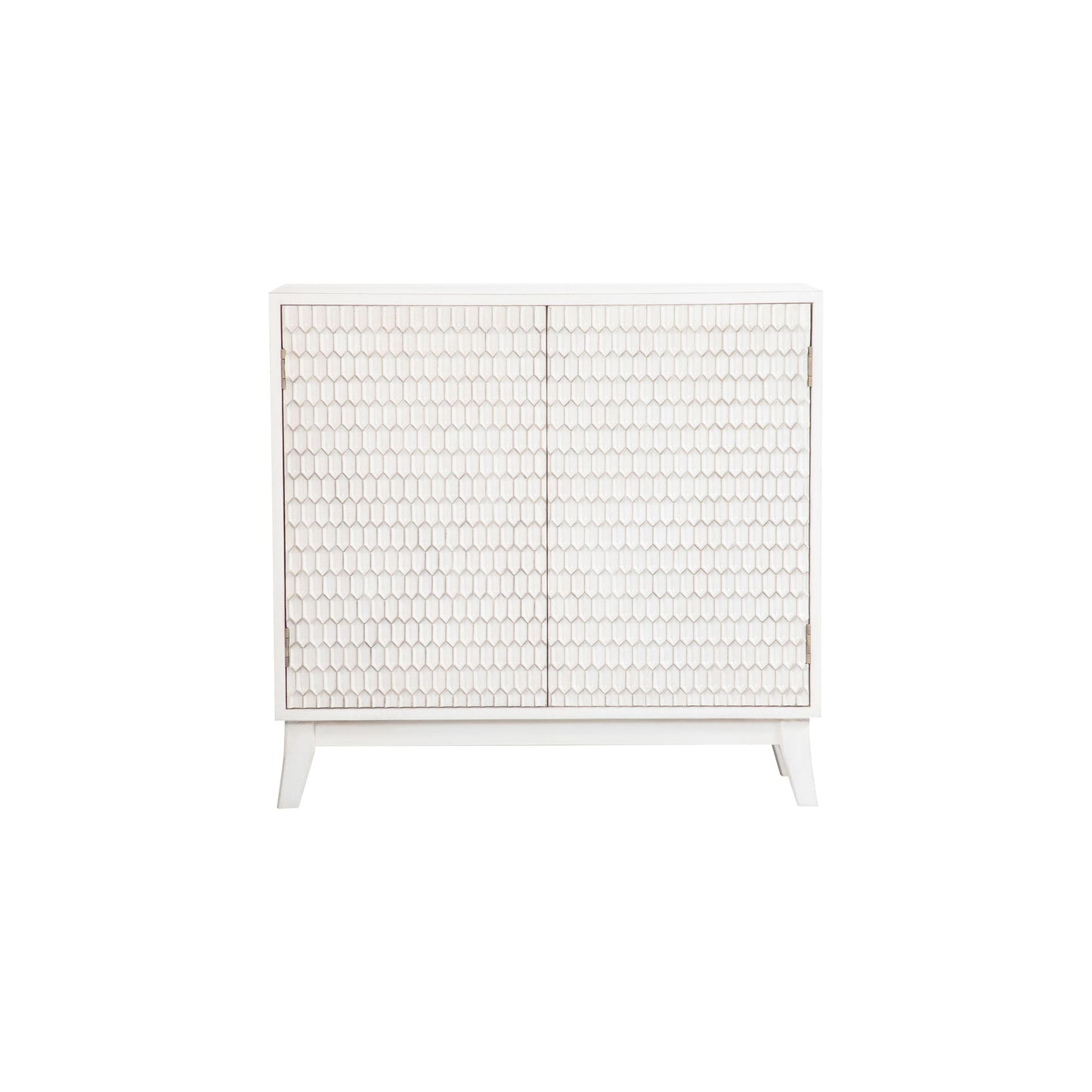 Coaster Furniture Gambon 953401 2-door Wood Honeycomb Pattern Accent Cabinet - White IMAGE 1