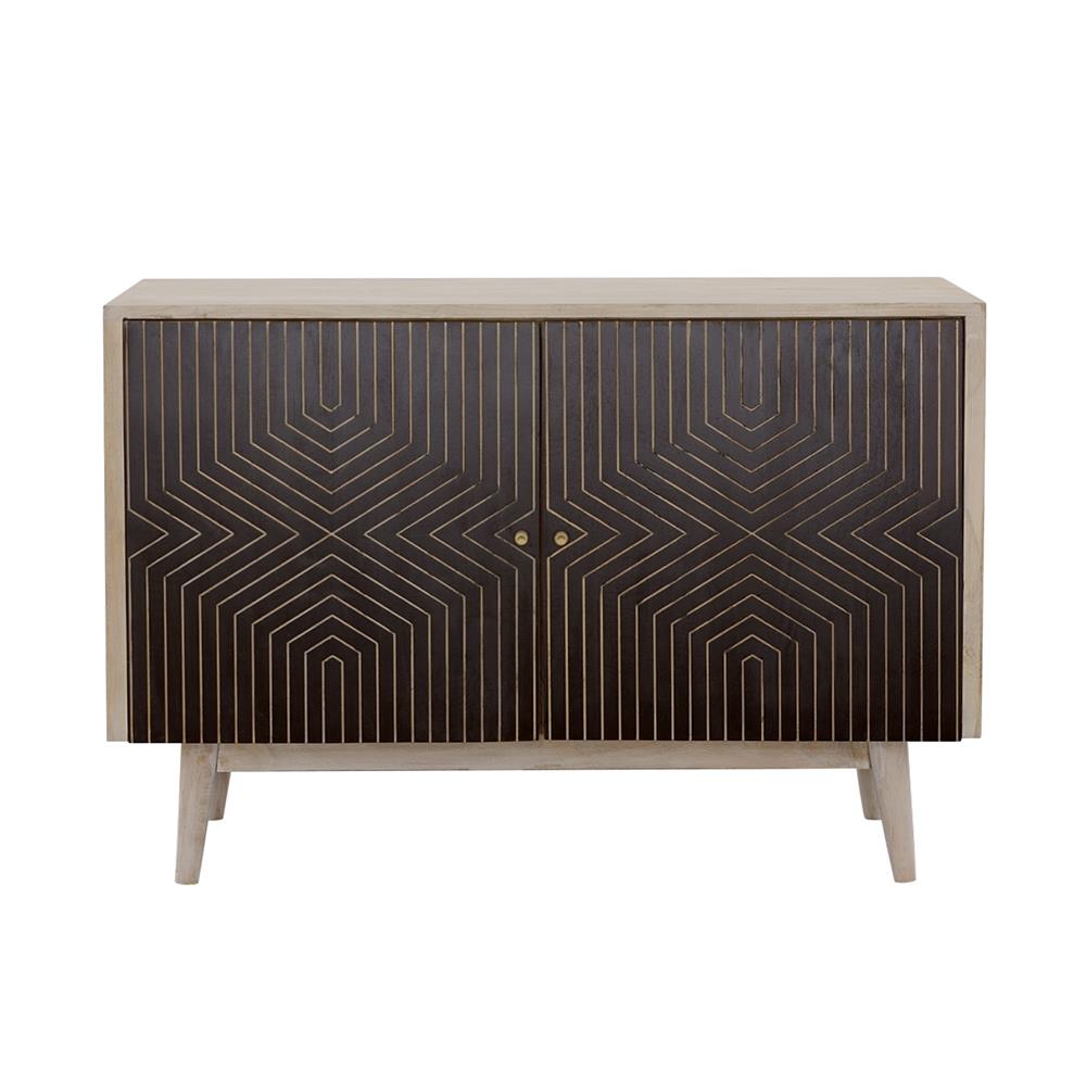 Coaster Furniture Ixora 953430 2-door Wood Accent Cabinet - White Washed and Black IMAGE 2