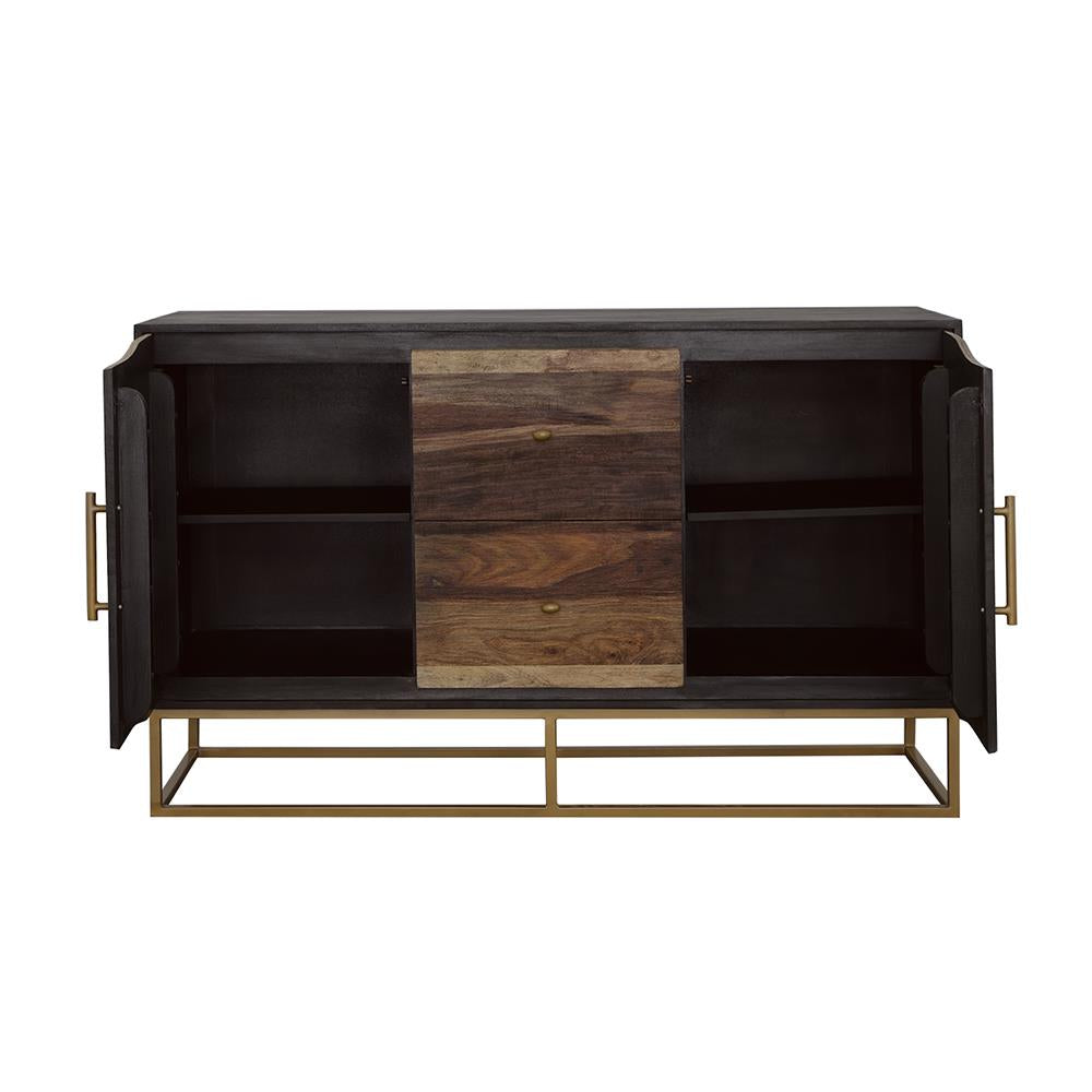 Coaster Furniture Zara 953466 2-door 57" Wood Accent Storage Cabinet - Black Walnut IMAGE 3
