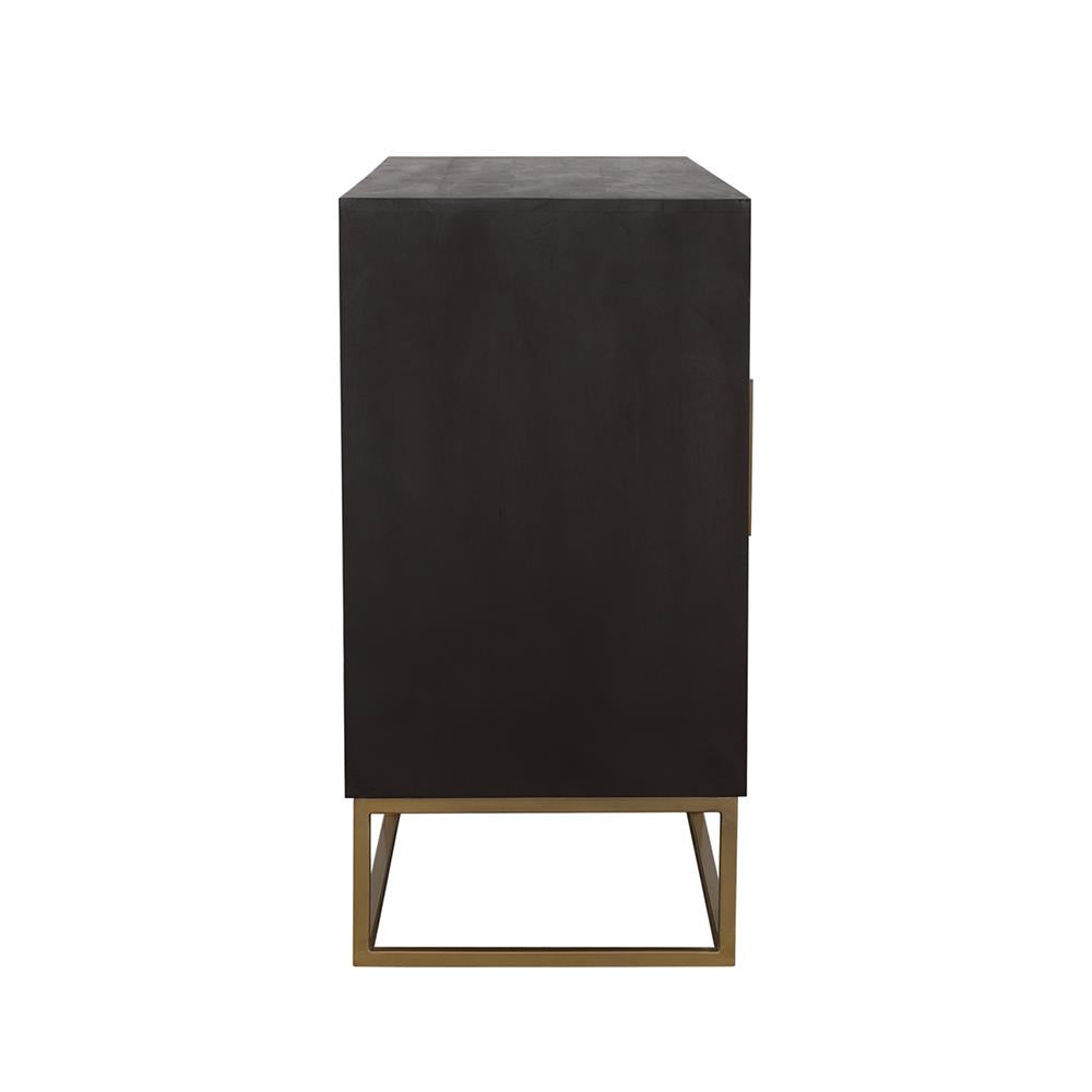 Coaster Furniture Zara 953466 2-door 57" Wood Accent Storage Cabinet - Black Walnut IMAGE 5