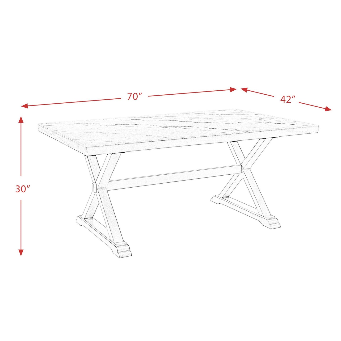 Elements International Lexi CLX100DT Dining Table IMAGE 9