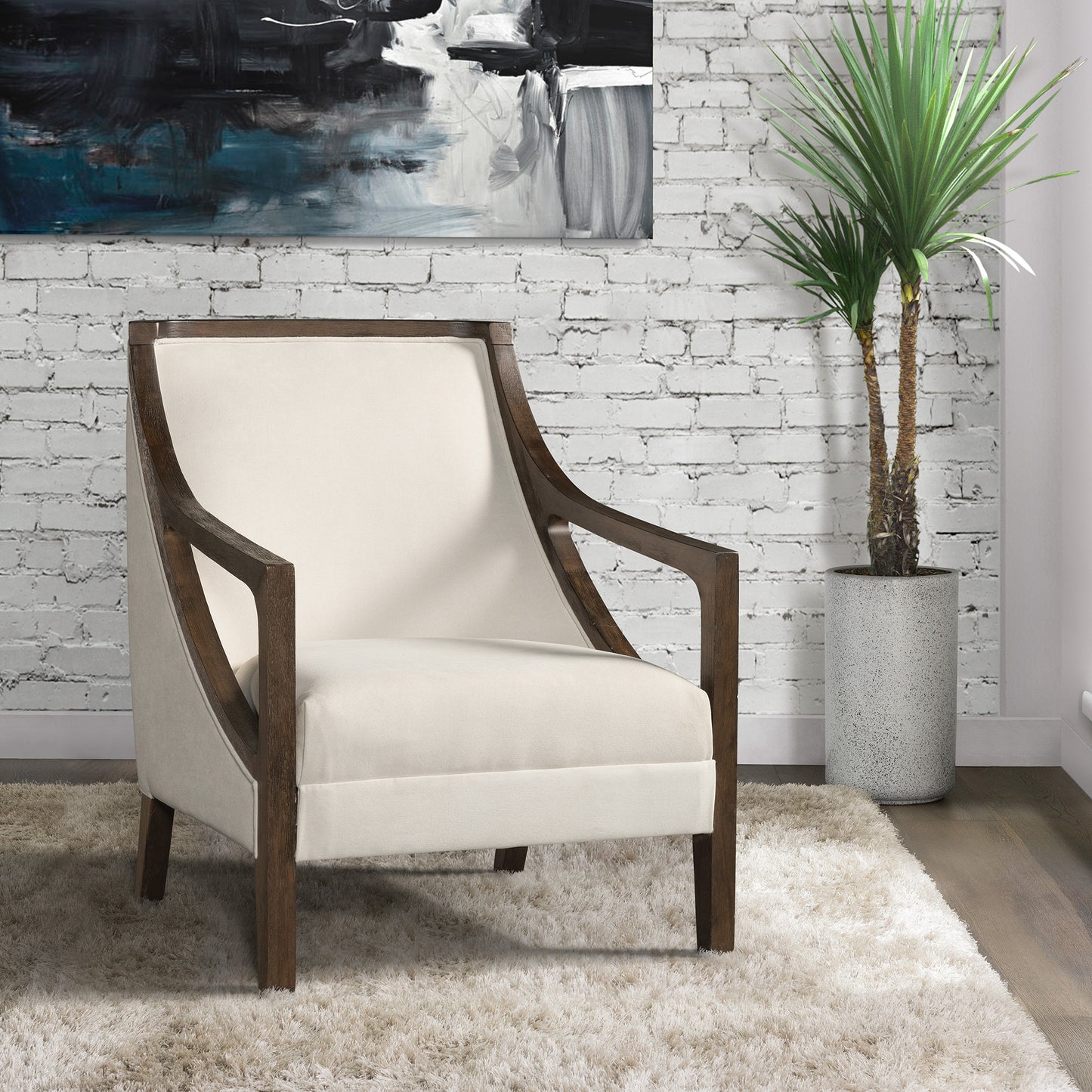 Elements International Hopkins UHK525101E Accent Chair - Natural/Espresso IMAGE 5