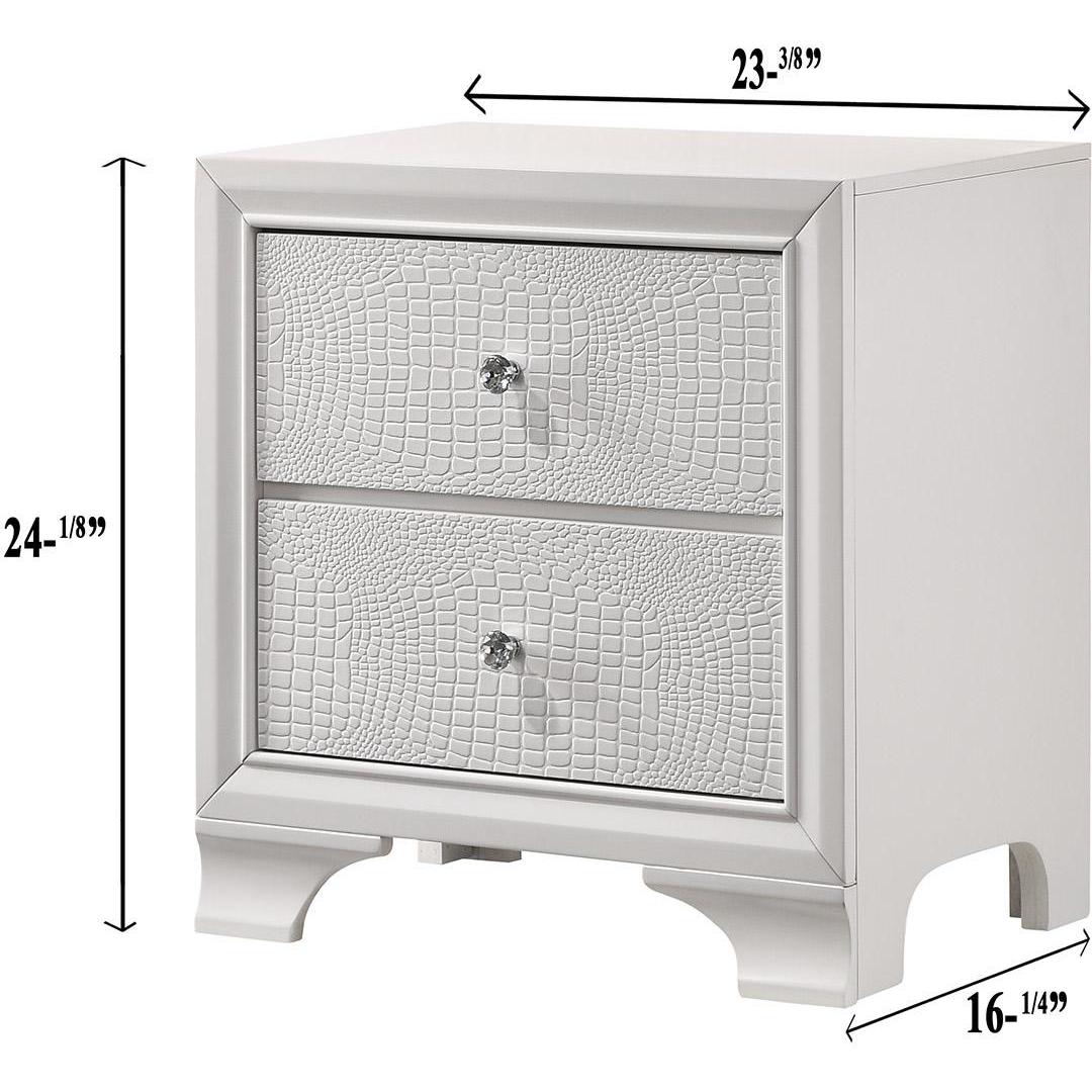 Crown Mark Lyssa B4310-2 Nightstand - Frost IMAGE 3