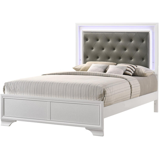 Crown Mark Lyssa B4310-Q Queen Bed with LED - Frost IMAGE 1