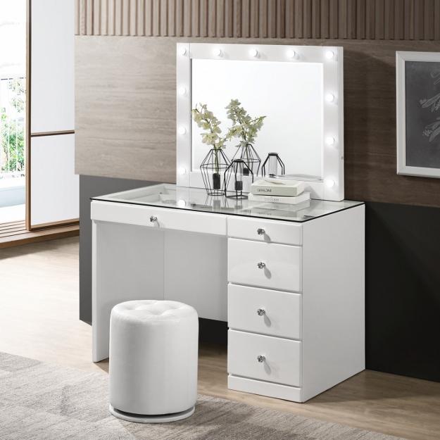 Crown Mark Morgan B4851WH Vanity Table - White IMAGE 2