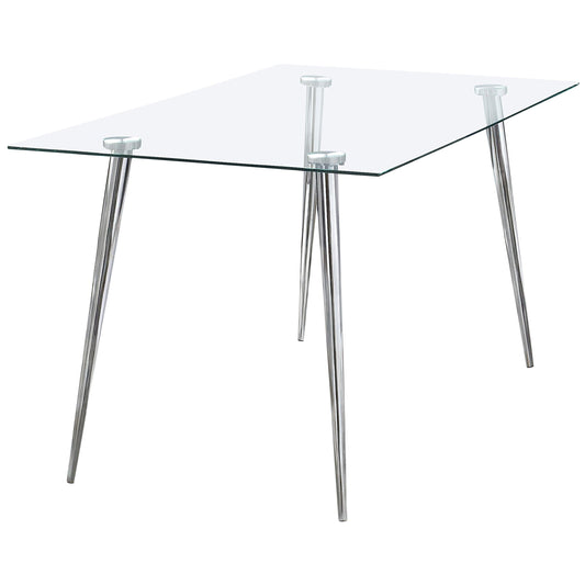 Coaster Furniture Gilman 190621CHR Rectangular 64-inch Glass Top Dining Table - Chrome IMAGE 1