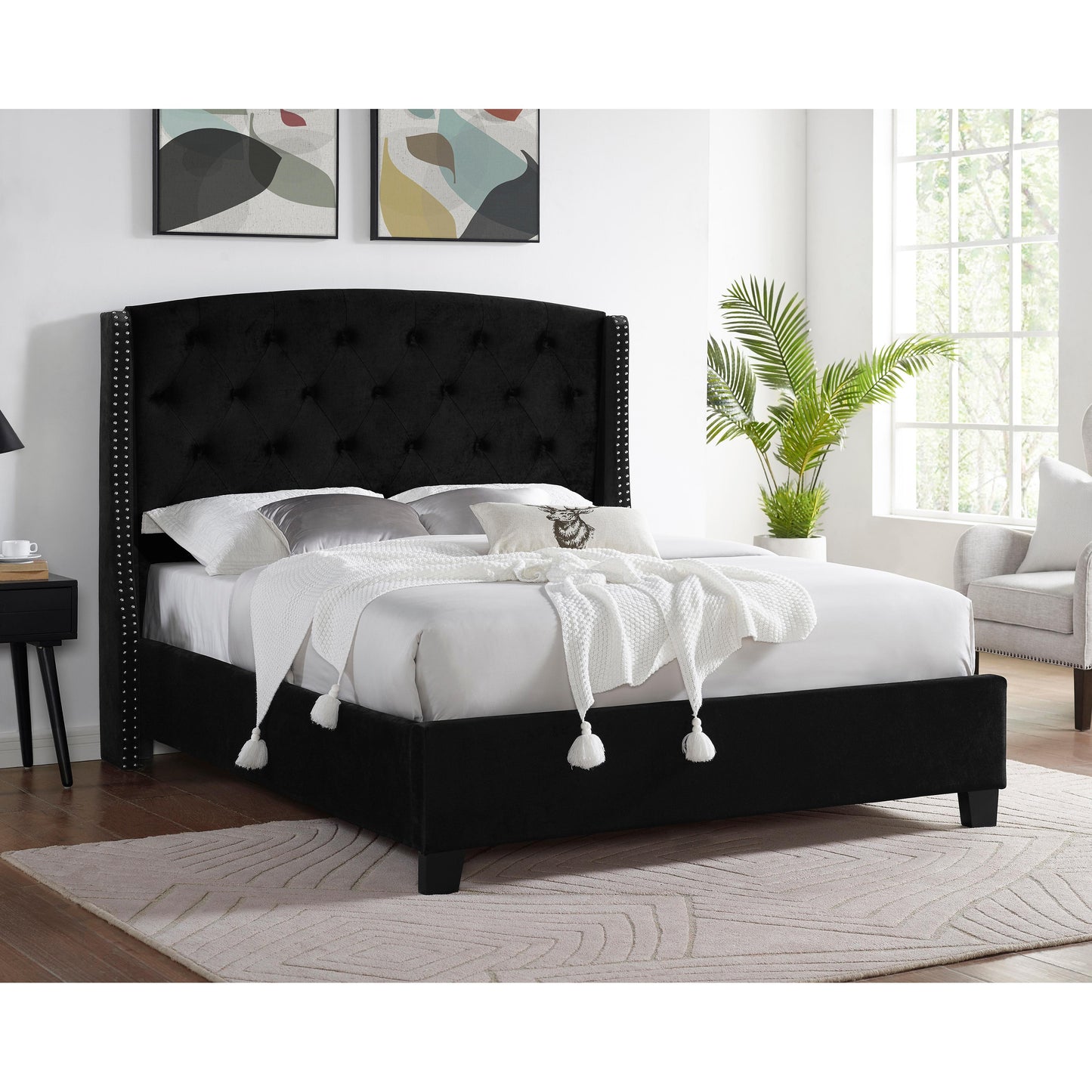 Crown Mark Eva 5111BK-Q Queen Platform Bed - Black IMAGE 5
