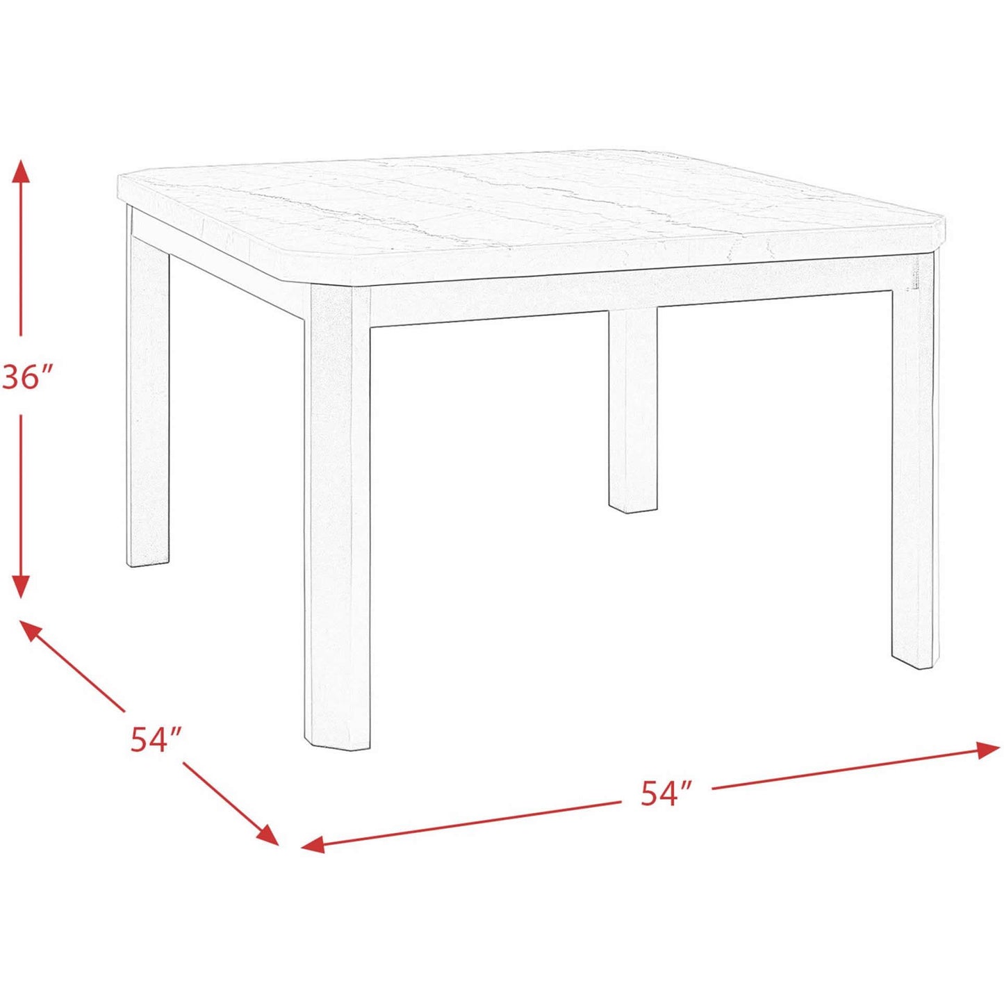 Elements International Francesca CFC300CTTC Counter Height Dining Table - Grey IMAGE 5