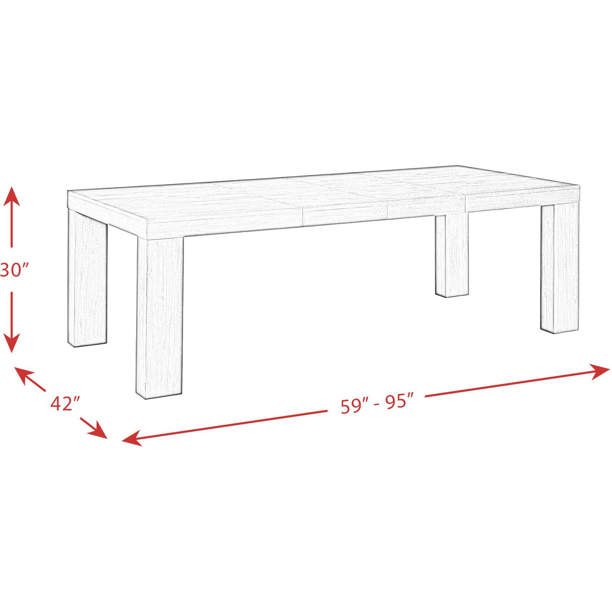 Elements International Grady DGD818DTB Dining Table - Black IMAGE 5