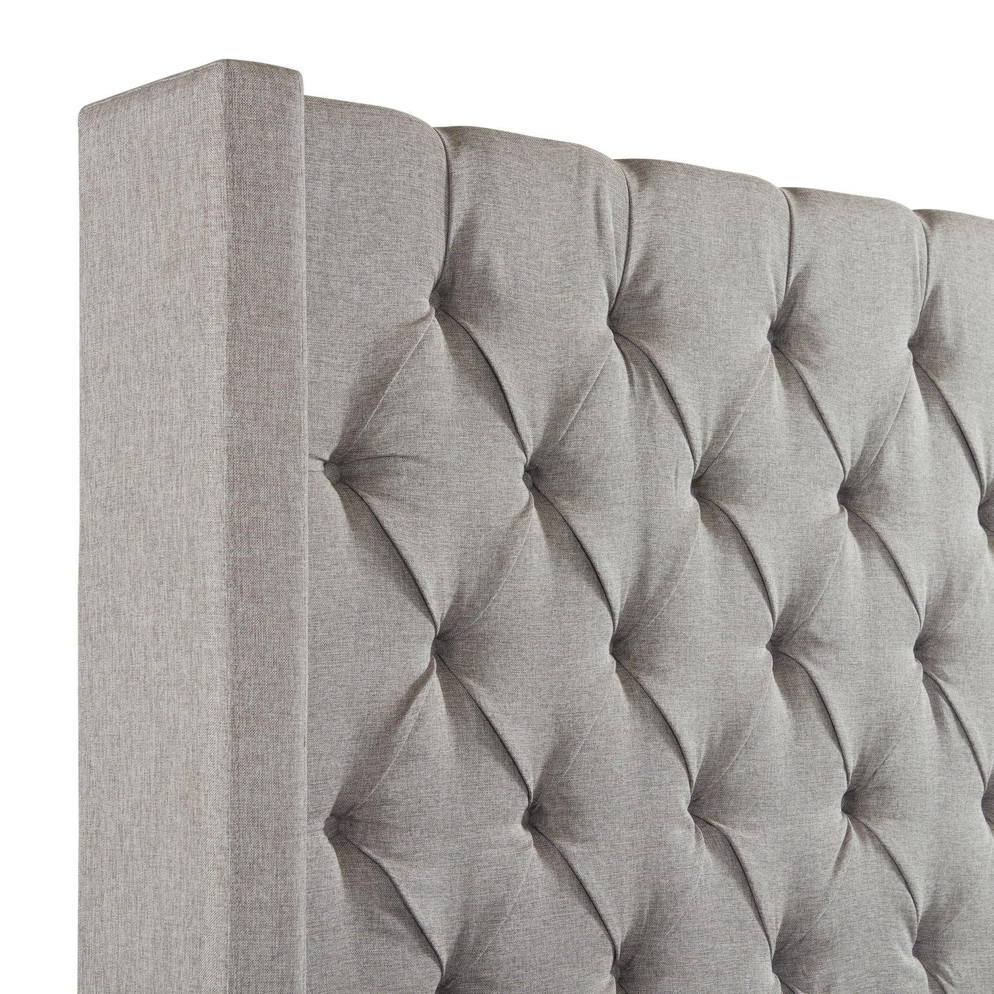 Elements International Morrow UMW092QB Queen Upholstered Bed - Gray IMAGE 4
