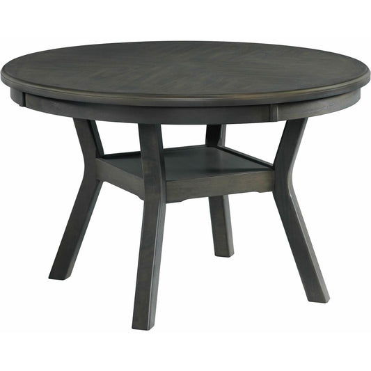 Elements International Amherst Dining Table w/Wood Leg Grey Finish IMAGE 1