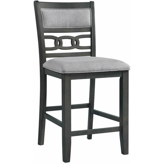 Elements International Amherst Counter Side Chair W/Fabric Cushion Grey Finish IMAGE 1