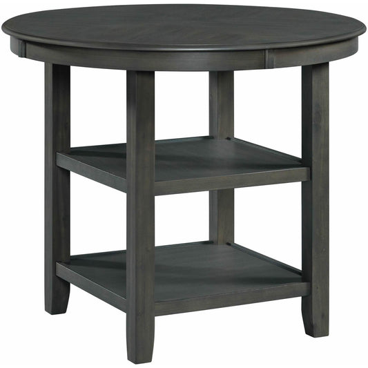 Elements International Amherst Counter Table w/Wood Leg Grey Finish IMAGE 1