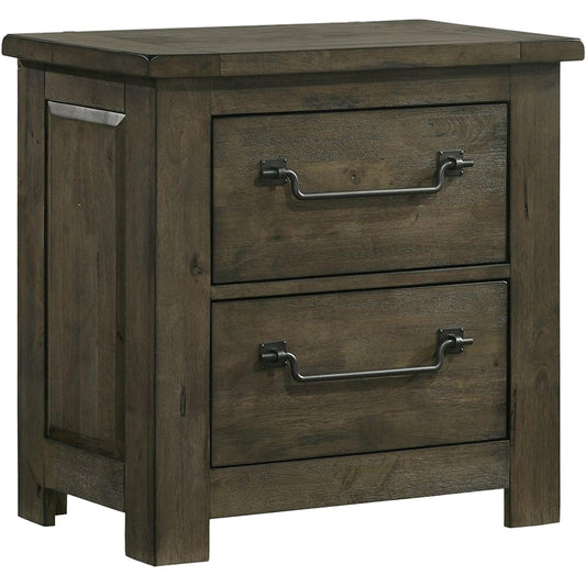 Elements International Maverick Nightstand w/USB Grey IMAGE 1