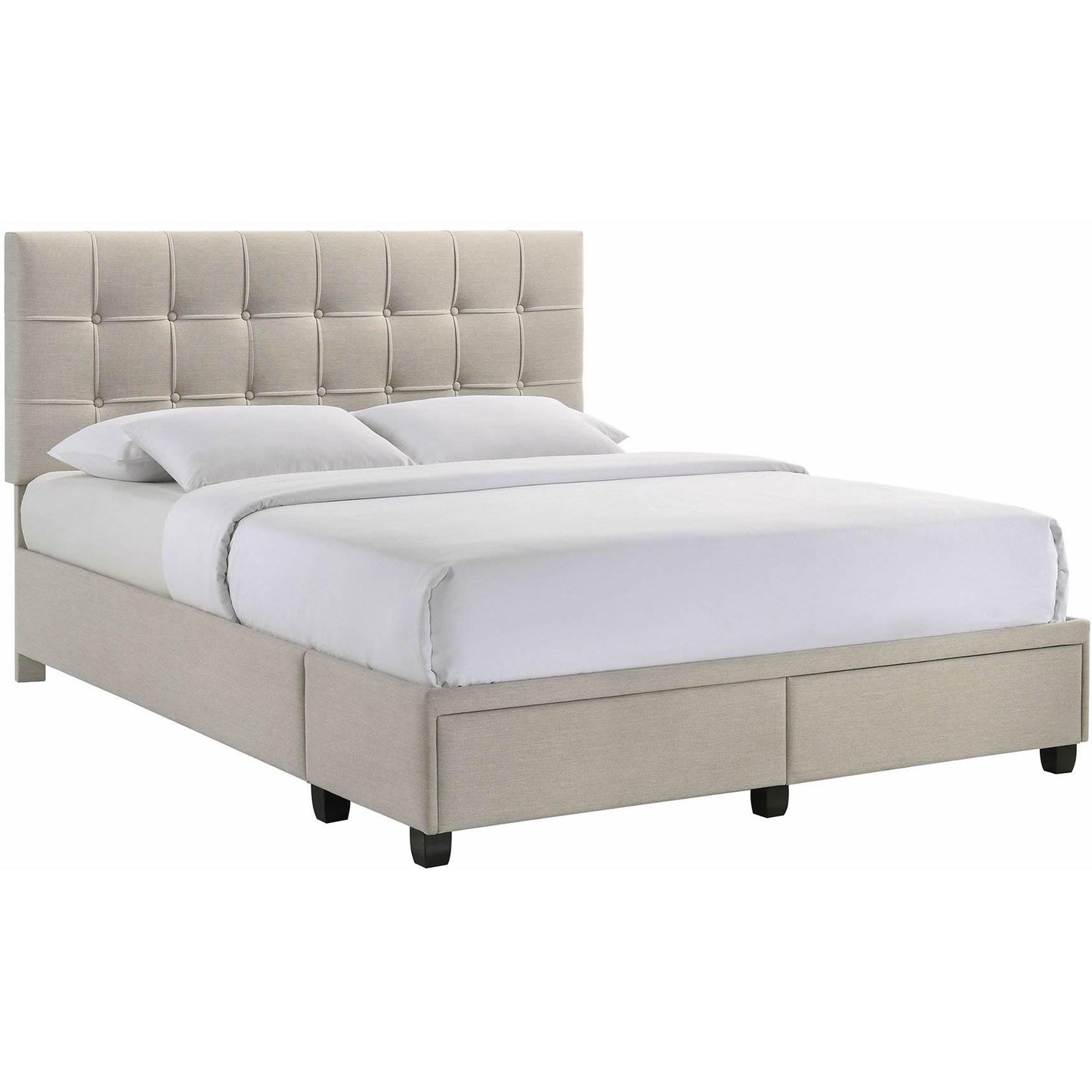 Elements International Hacienda Queen Storage Bed W/Tacoma Oak White CM 001 IMAGE 1