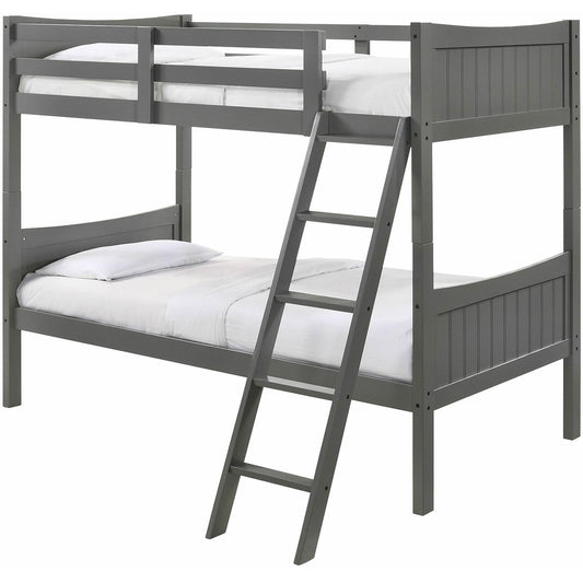 Elements International Sami Twin Over Twin Bunk Grey IMAGE 1