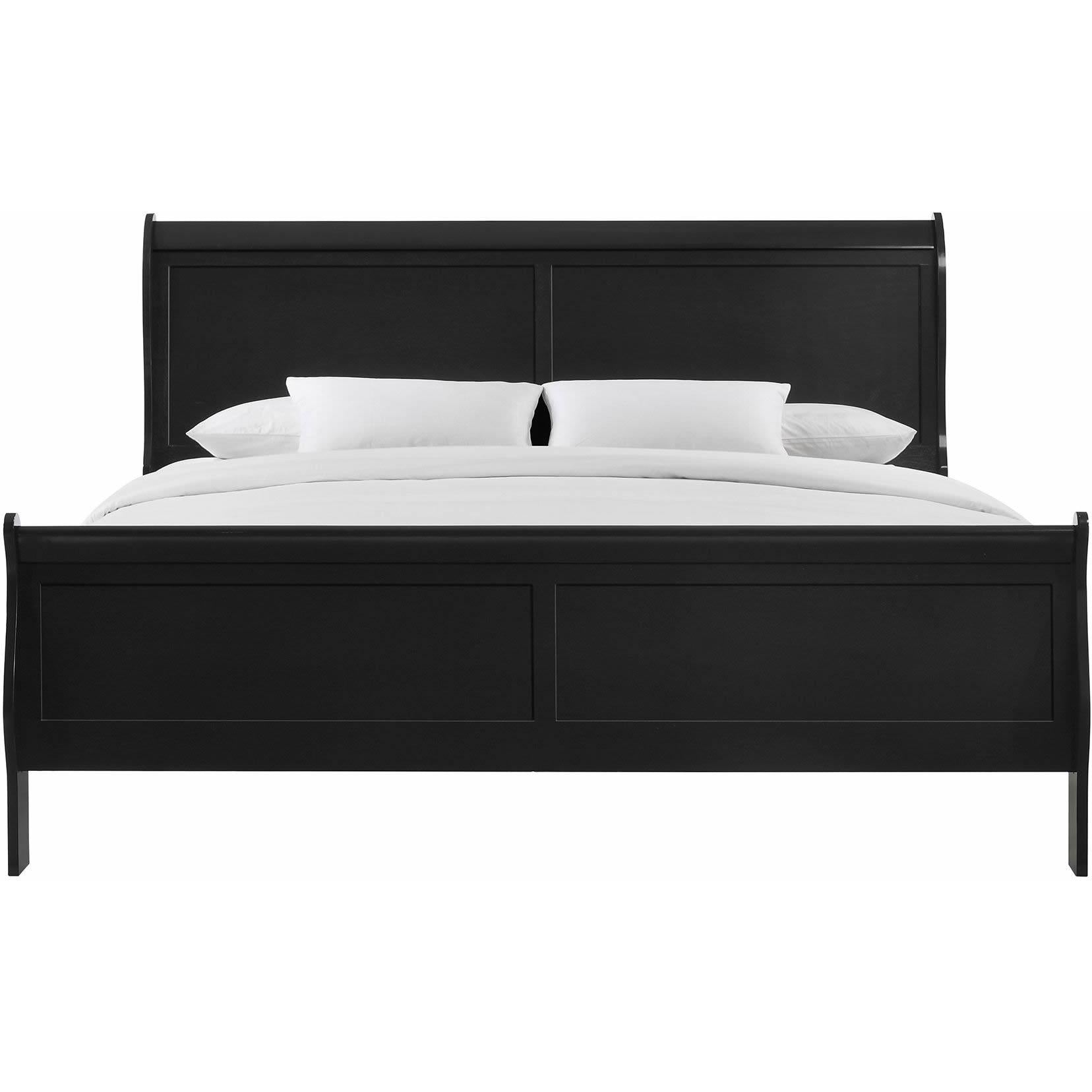 Elements International Louis Philippe King Panel Bed in Black IMAGE 2