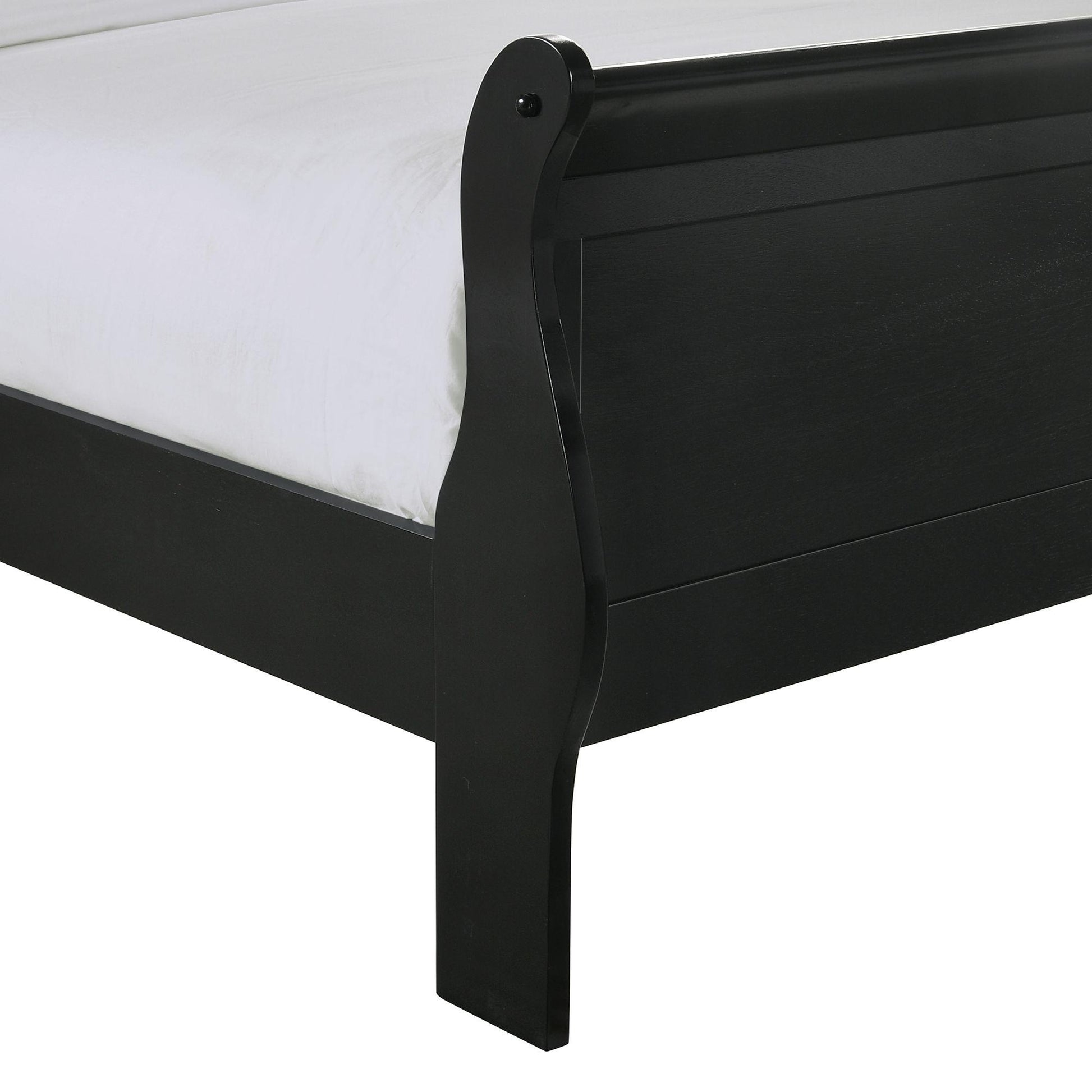 Elements International Louis Philippe King Panel Bed in Black IMAGE 4