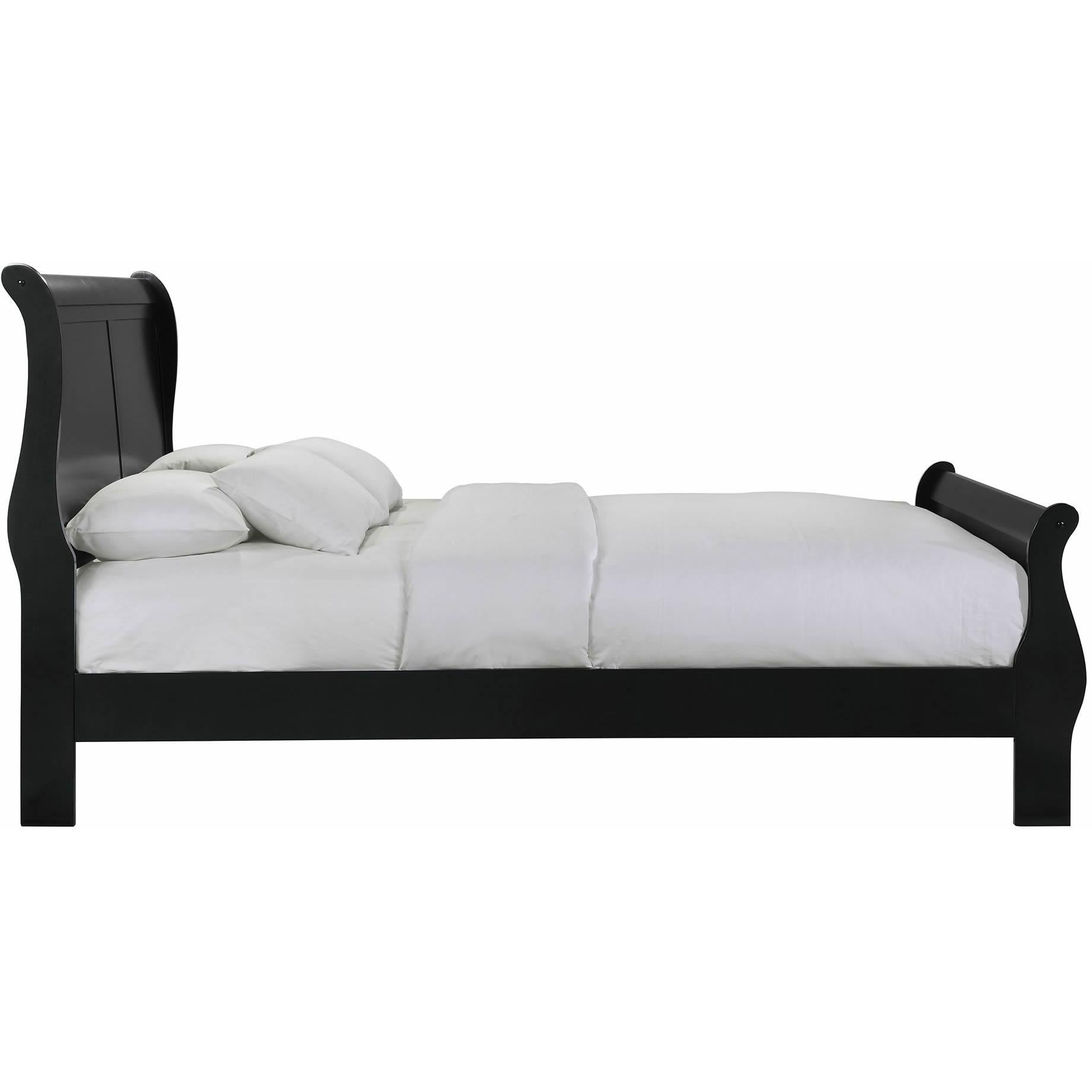 Elements International Louis Philippe Queen Panel Bed in Black IMAGE 3