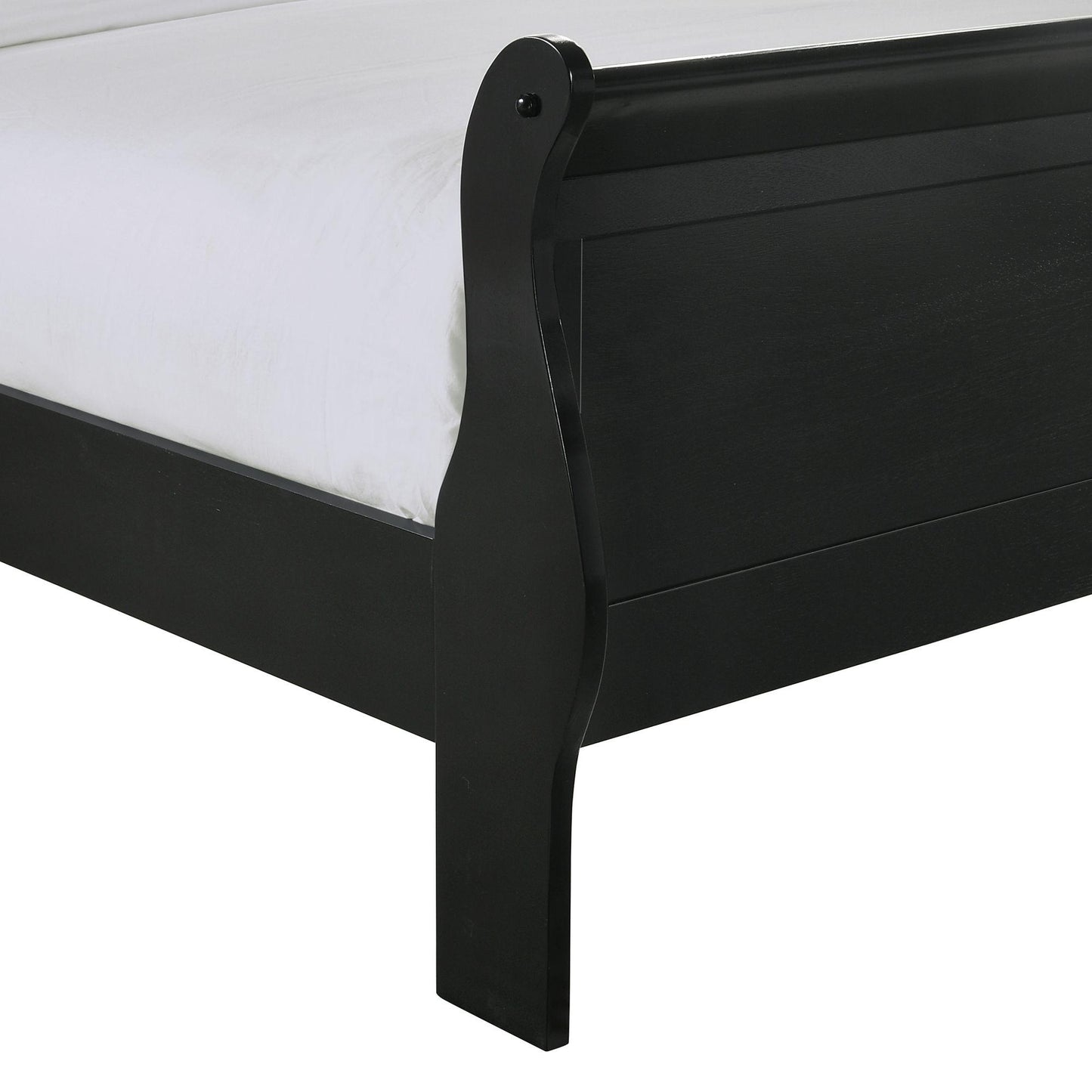 Elements International Louis Philippe Queen Panel Bed in Black IMAGE 6