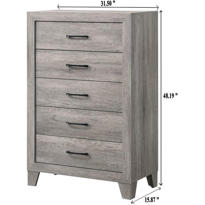 Crown Mark Hopkins B9320-4 Chest - Driftwood IMAGE 4
