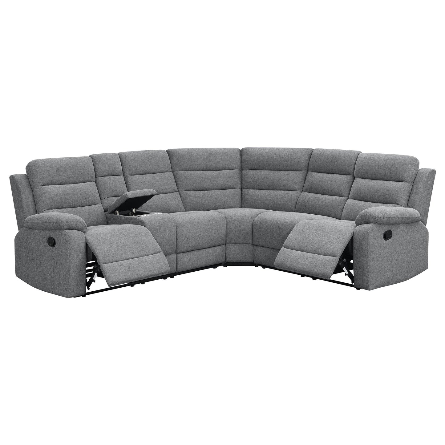 Coaster Furniture David 609620 Upholstered Reclining Sectional Sofa - Smoke IMAGE 2