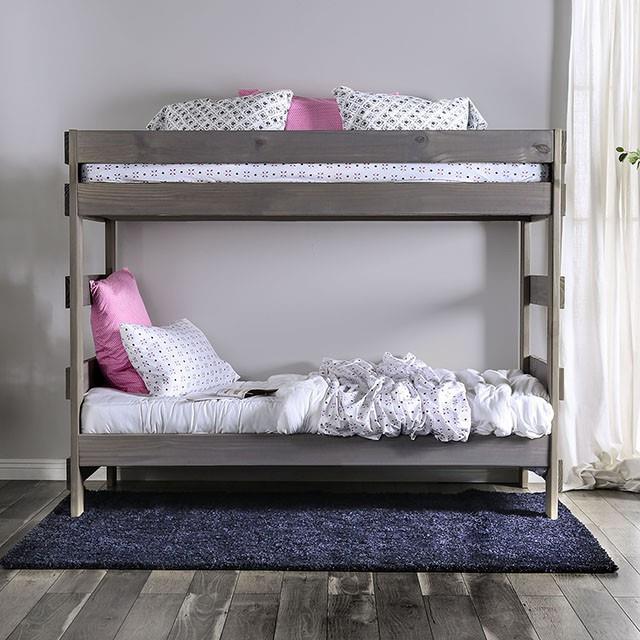 Furniture of America Arlette AM-BK100GY-BED-SLAT Twin/Twin Bunk Bed IMAGE 5