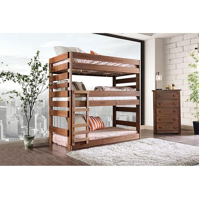 Furniture of America Pollyanna AM-BK500-BED-SLAT Twin Triple Decker Bed IMAGE 1