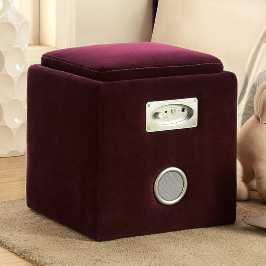 Furniture of America Rythmo Fabric Storage Ottoman CM-AC122PR IMAGE 1
